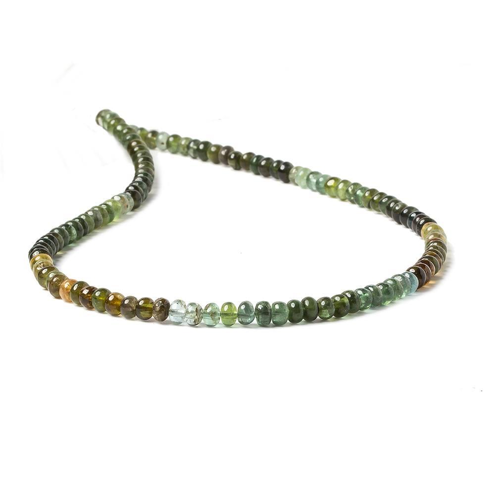 4mm Tourmaline Plain Rondelle Beads 12 inch 150 pieces - The Bead Traders
