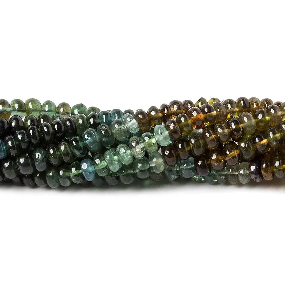 4mm Tourmaline Plain Rondelle Beads 12 inch 150 pieces - The Bead Traders