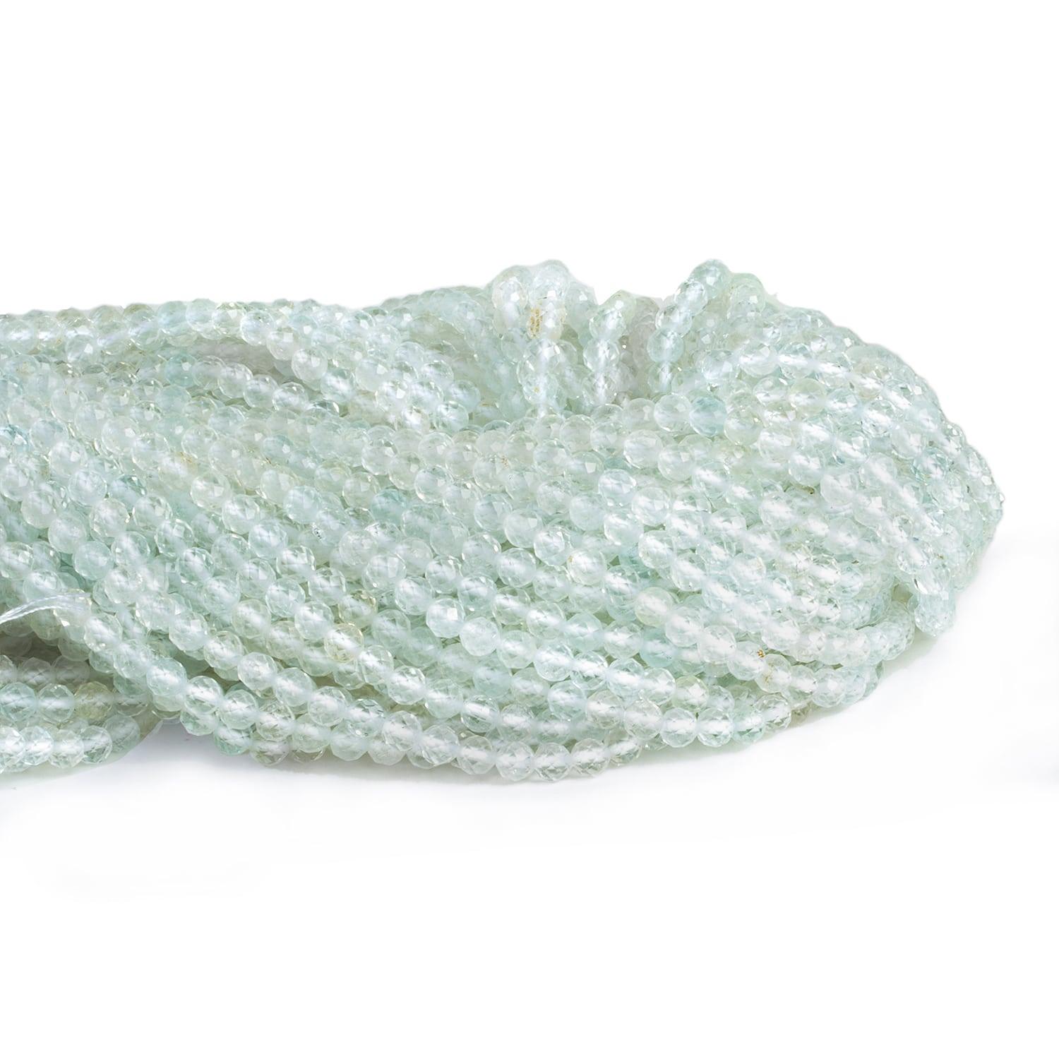 4mm White Topaz Microfaceted Round Beads 12 inch 85 pieces - The Bead Traders
