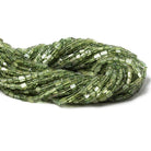 4x3-6x4mm Green Apatite plain rectangle beads 13 inch 63 pieces - The Bead Traders