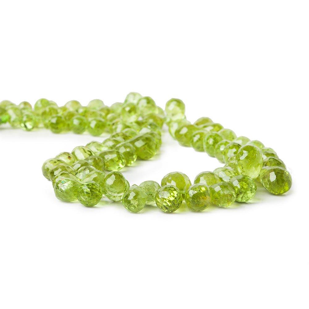 4x3-8x6mm Peridot faceted tear drop briolette beads 10.5 inch 90 pieces - The Bead Traders