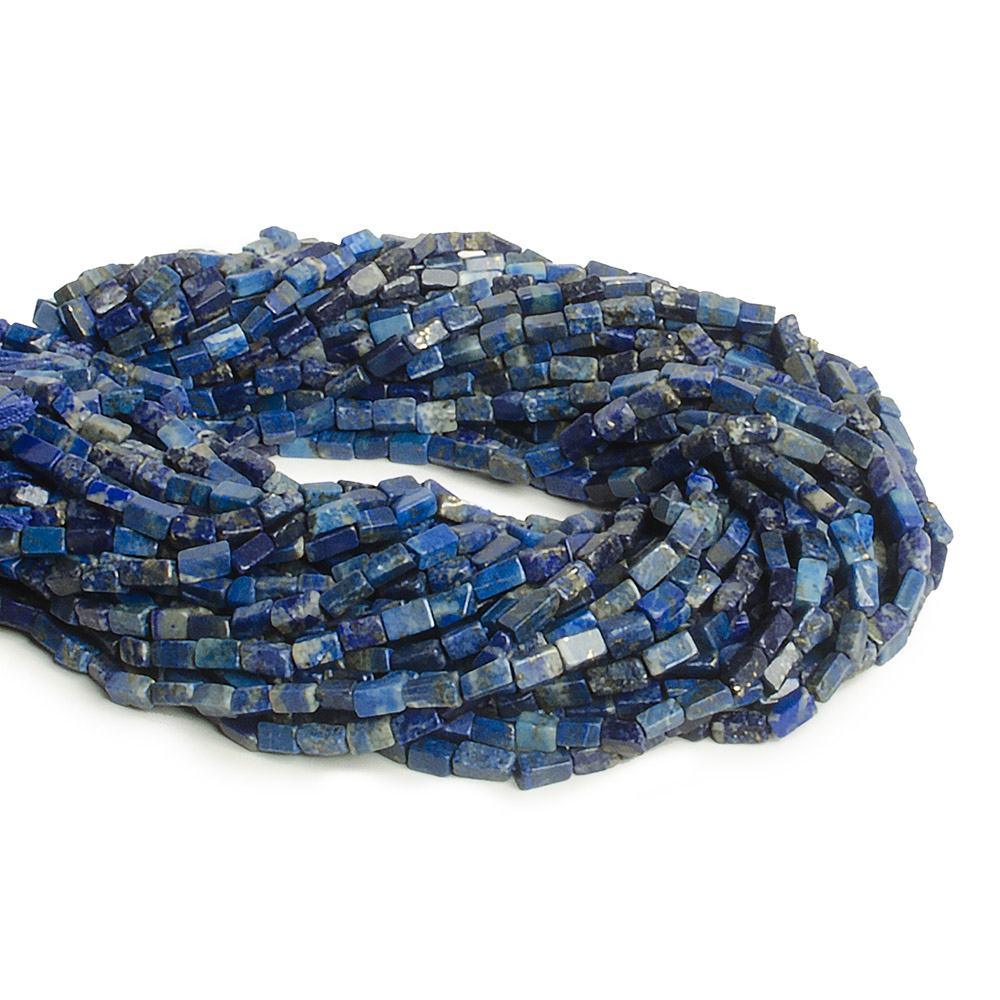 4x3mm-6x4mm Lapis Lazuli plain rectangle beads 14 inch 57 pieces - The Bead Traders
