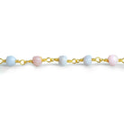 4x3mm Pink & Purple Opal Rondelle Gold Chain 28 pieces - The Bead Traders