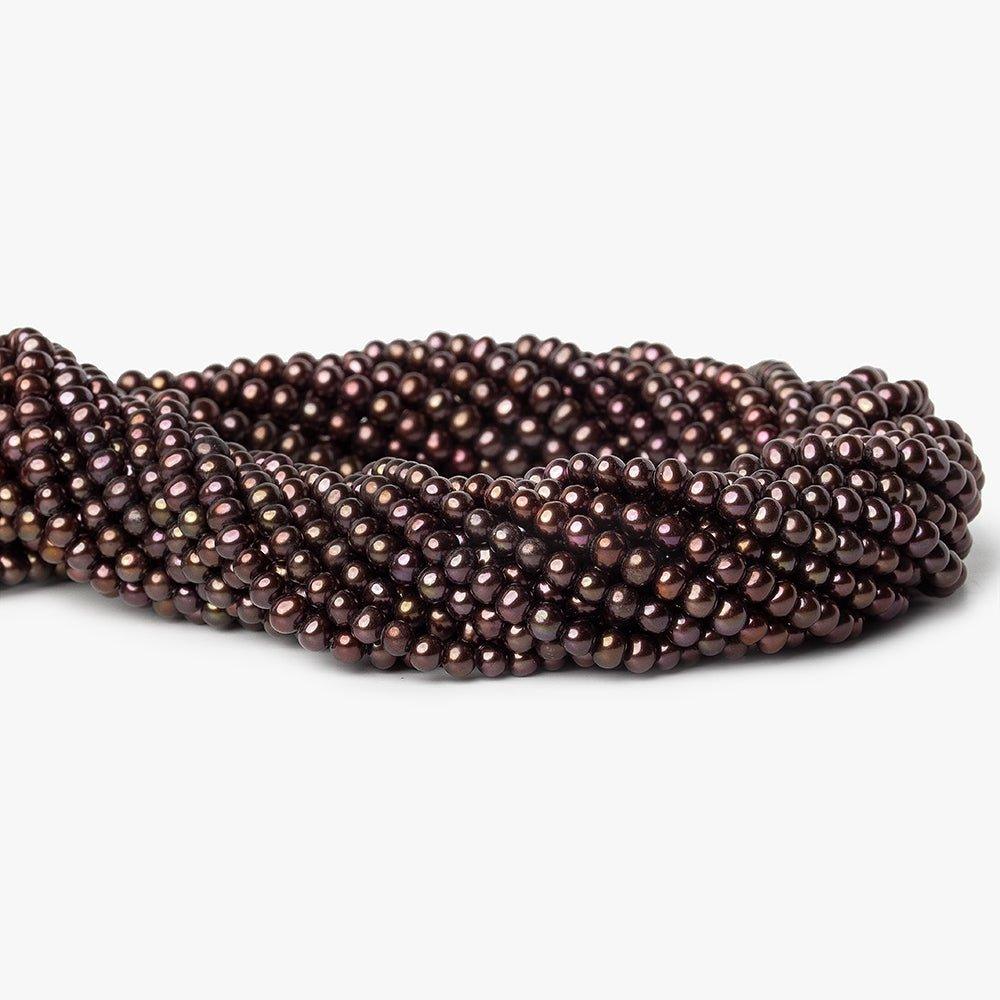 4x3mm Plum Purple side drilled Baroque Freshwater Pearl 16 inch 112 pieces - The Bead Traders