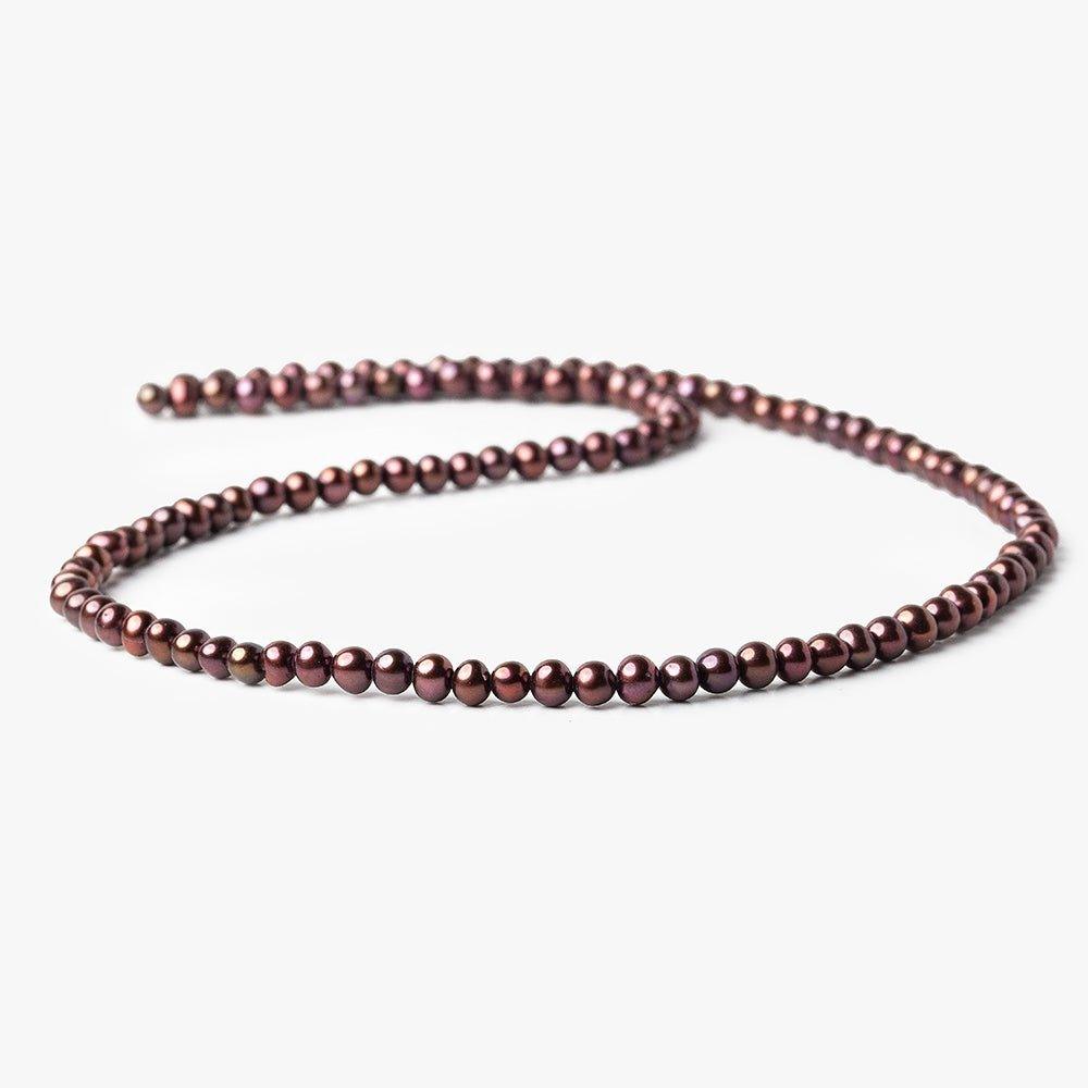 4x3mm Plum Purple side drilled Baroque Freshwater Pearl 16 inch 112 pieces - The Bead Traders