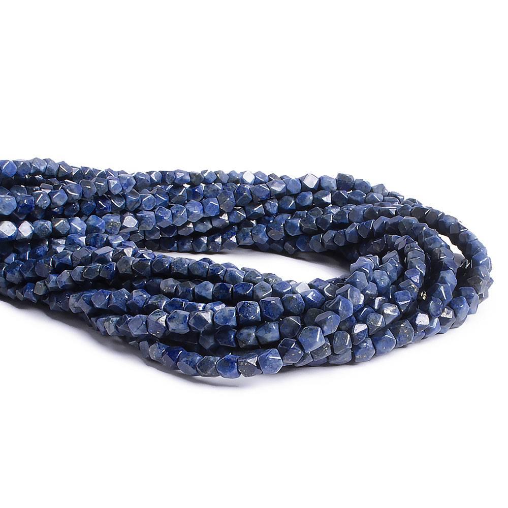 4x3mm Untreated Lapis Lazuli faceted nugget beads 13 inch 80 pieces - The Bead Traders