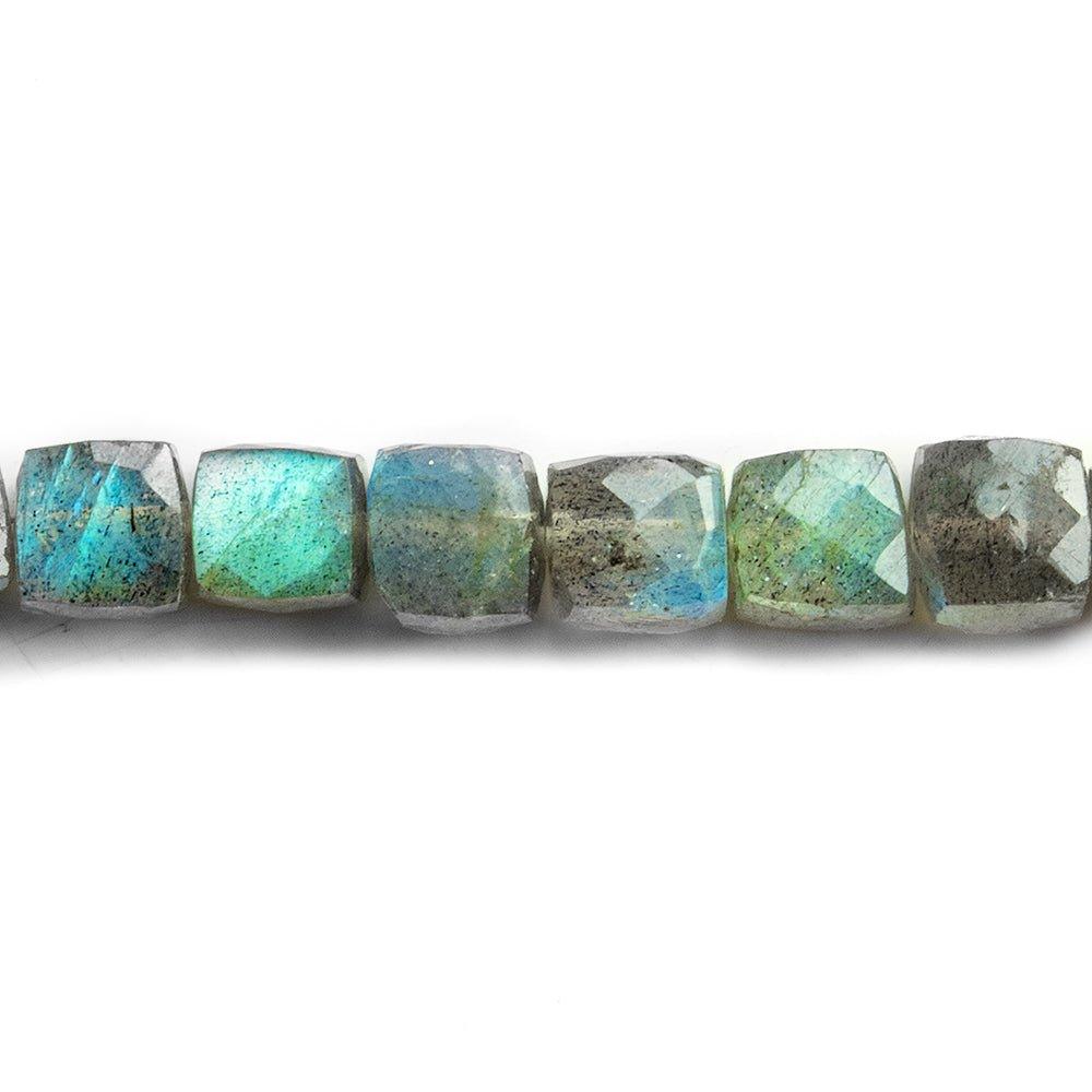 4x4-6x6mm Labradorite Faceted Cube Bead 8 inch 34 pieces - The Bead Traders