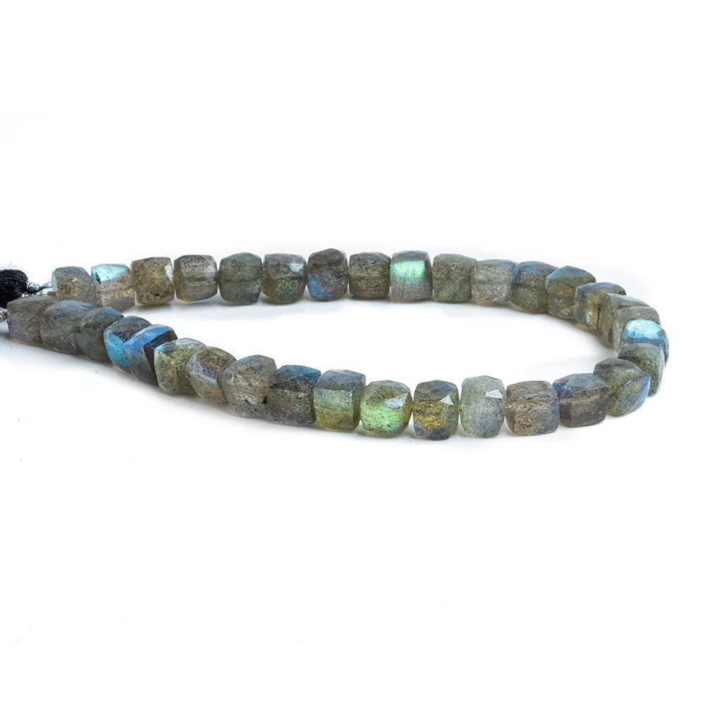 4x4-6x6mm Labradorite Faceted Cube Bead 8 inch 34 pieces - The Bead Traders
