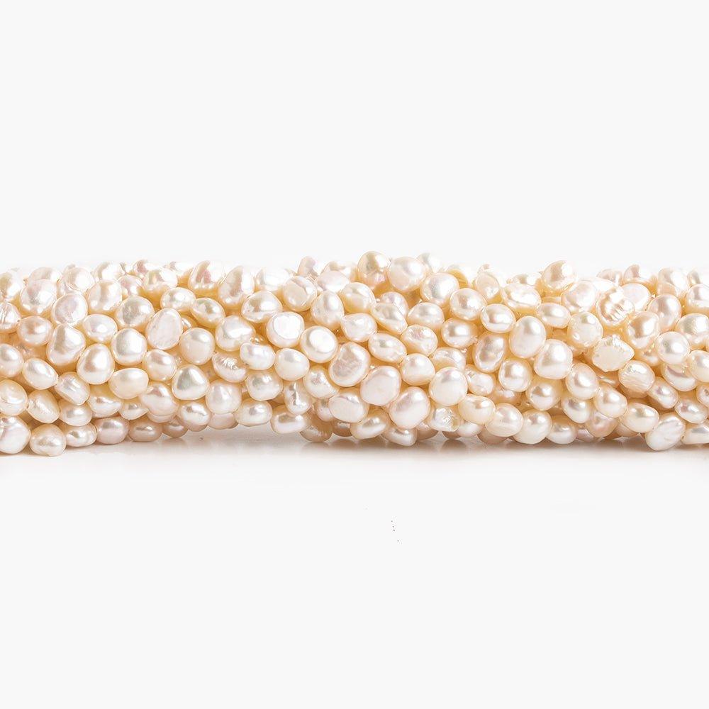 4x4.5mm Off White Baroque Freshwater Pearls 16 inch 94 pieces - The Bead Traders