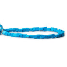 4x4x2-5x5x2mm Turquoise Howlite Plain Square Beads 8 inch 40 pieces - The Bead Traders