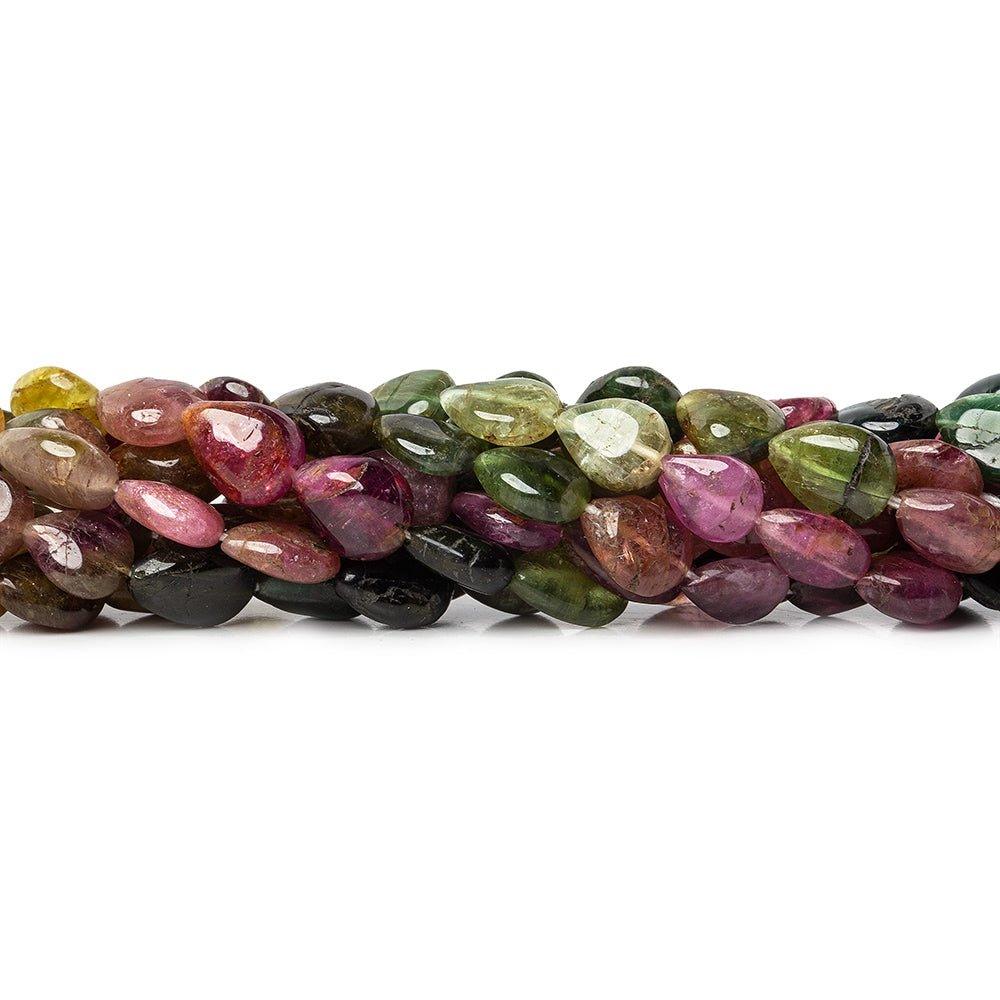 4x6-5x7mm Multi Color Tourmaline Plain pears 62 beads 15 inch - The Bead Traders