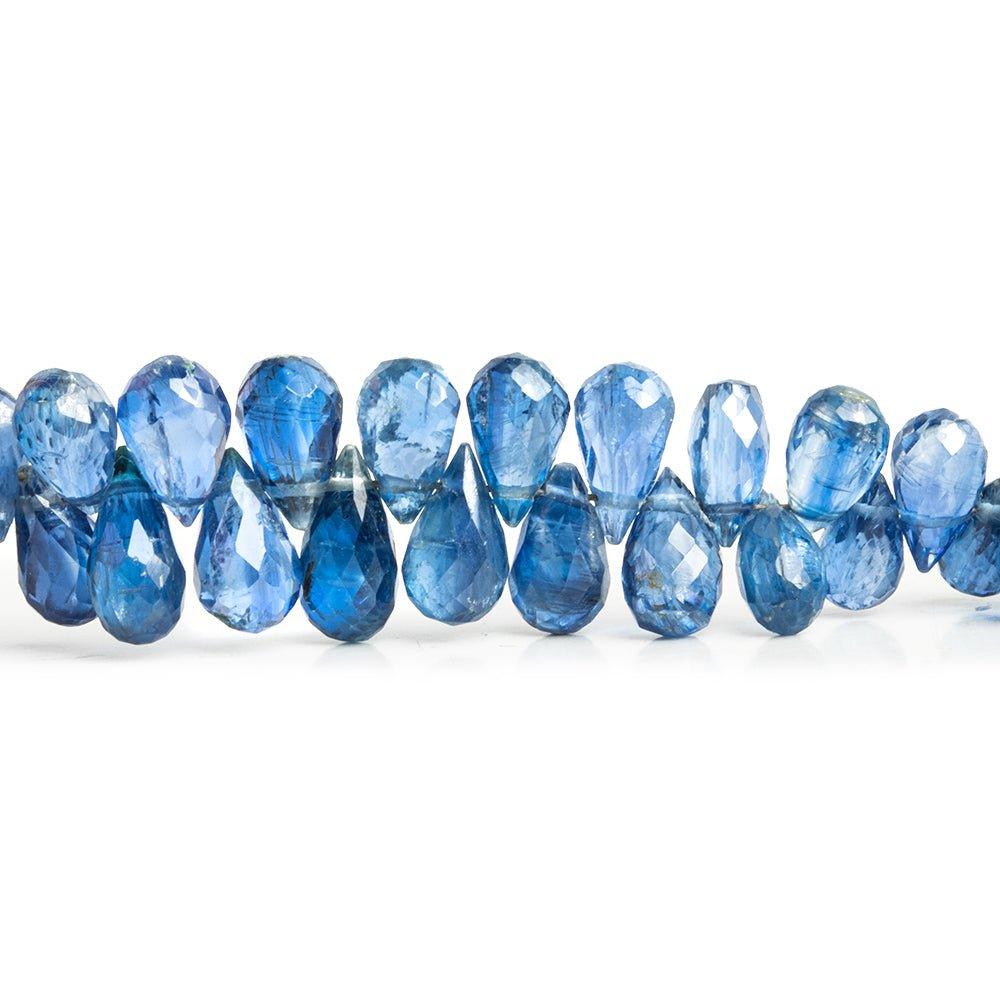 4x6-6x10mm Blue Kyanite Faceted Teardrop Beads 8 inch 85 pieces - The Bead Traders