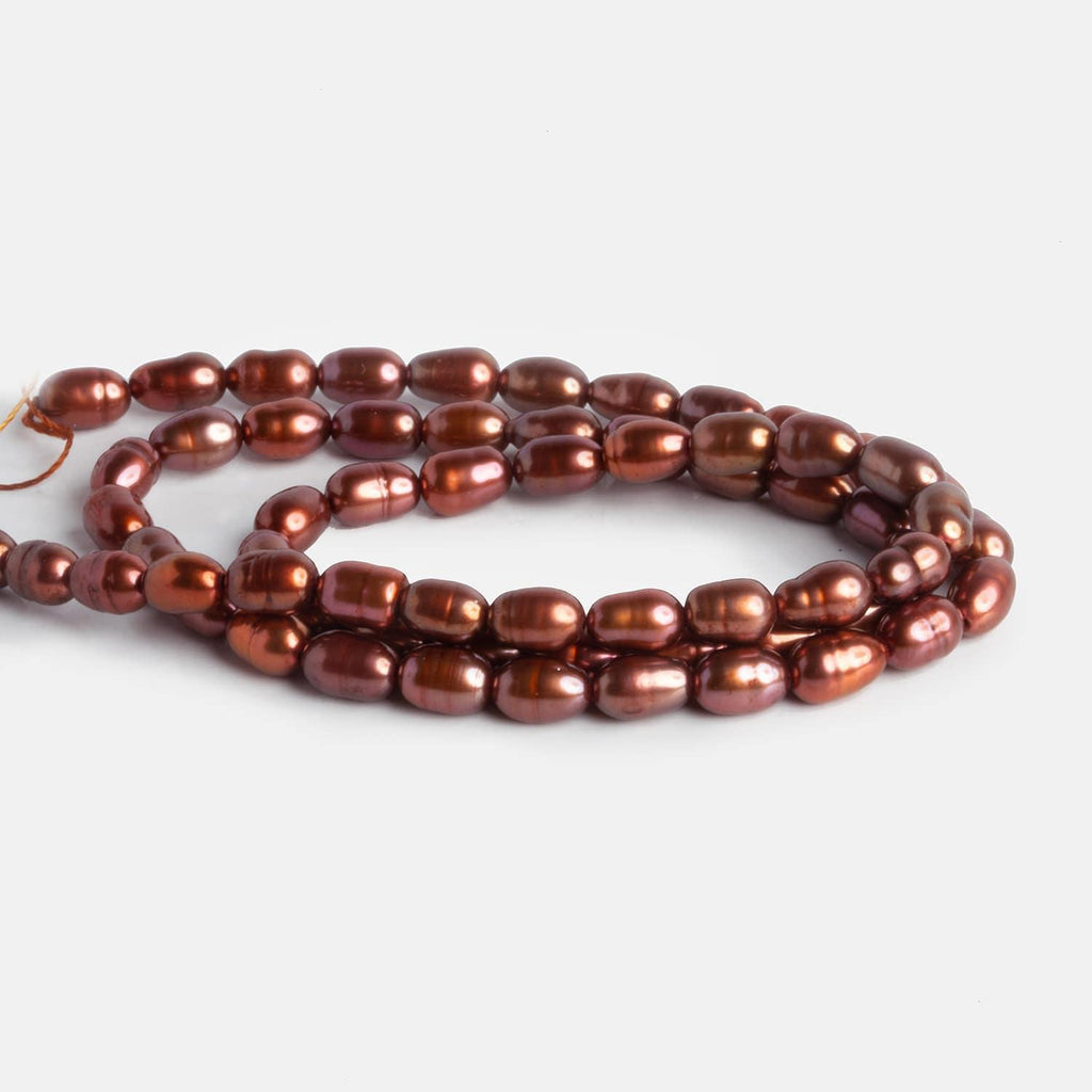 4x6mm Copper Cinnamon Oval Pearls 15 inch 63 beads - The Bead Traders