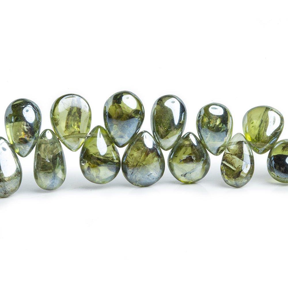 4x6mm Mystic Prehnite Plain Pear Beads 8 inch 60 pieces - The Bead Traders