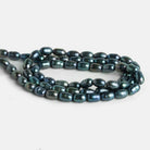 4x6mm Peacock Blue Oval Pearls 15 inch 57 beads - The Bead Traders