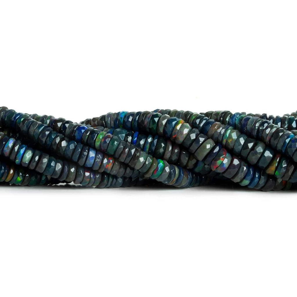 5-10mm Black Ethiopian Opal Heishis 16 inch 195 beads - The Bead Traders