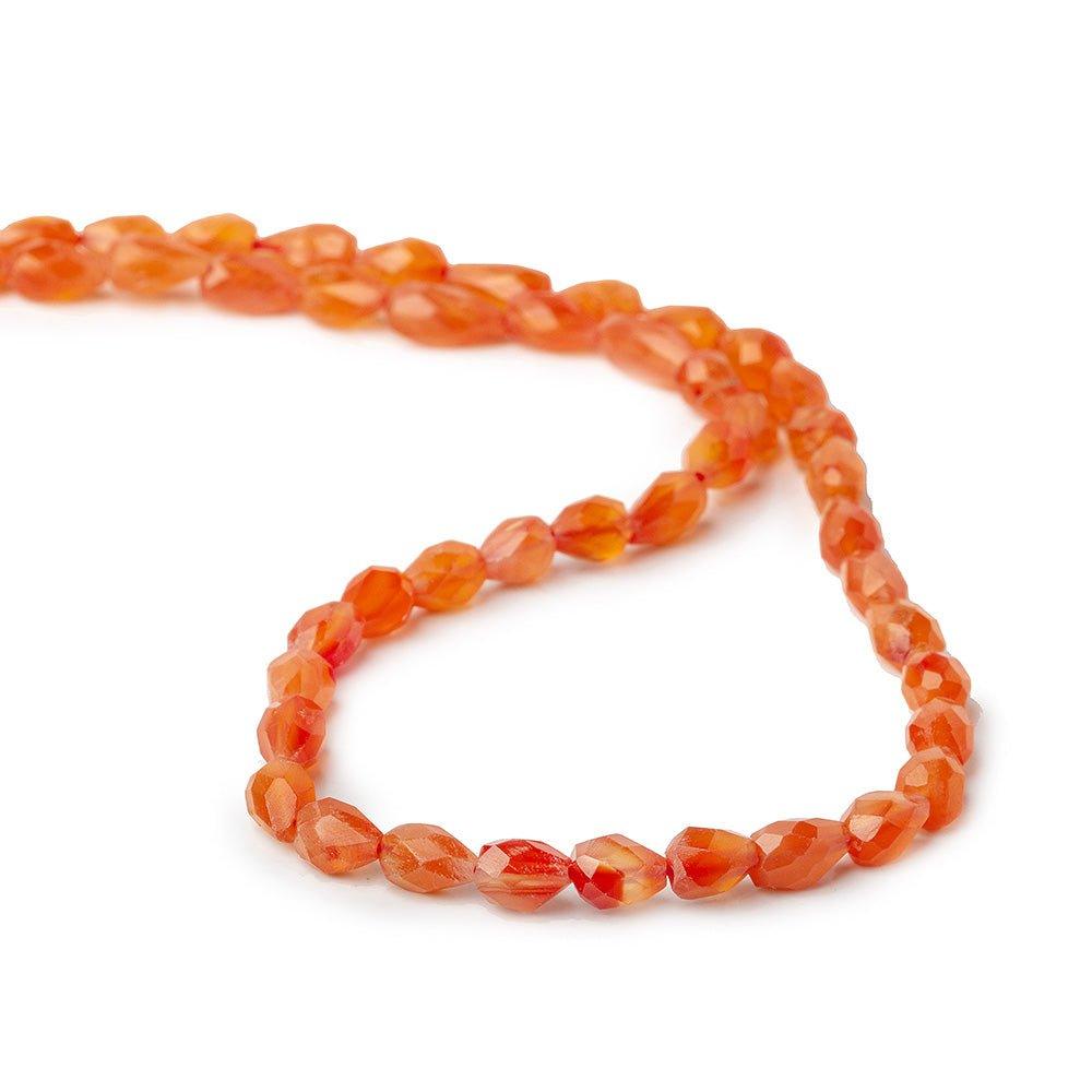 5-10mm Carnelian Faceted Teardrop Beads 14 inch 43 beads - The Bead Traders