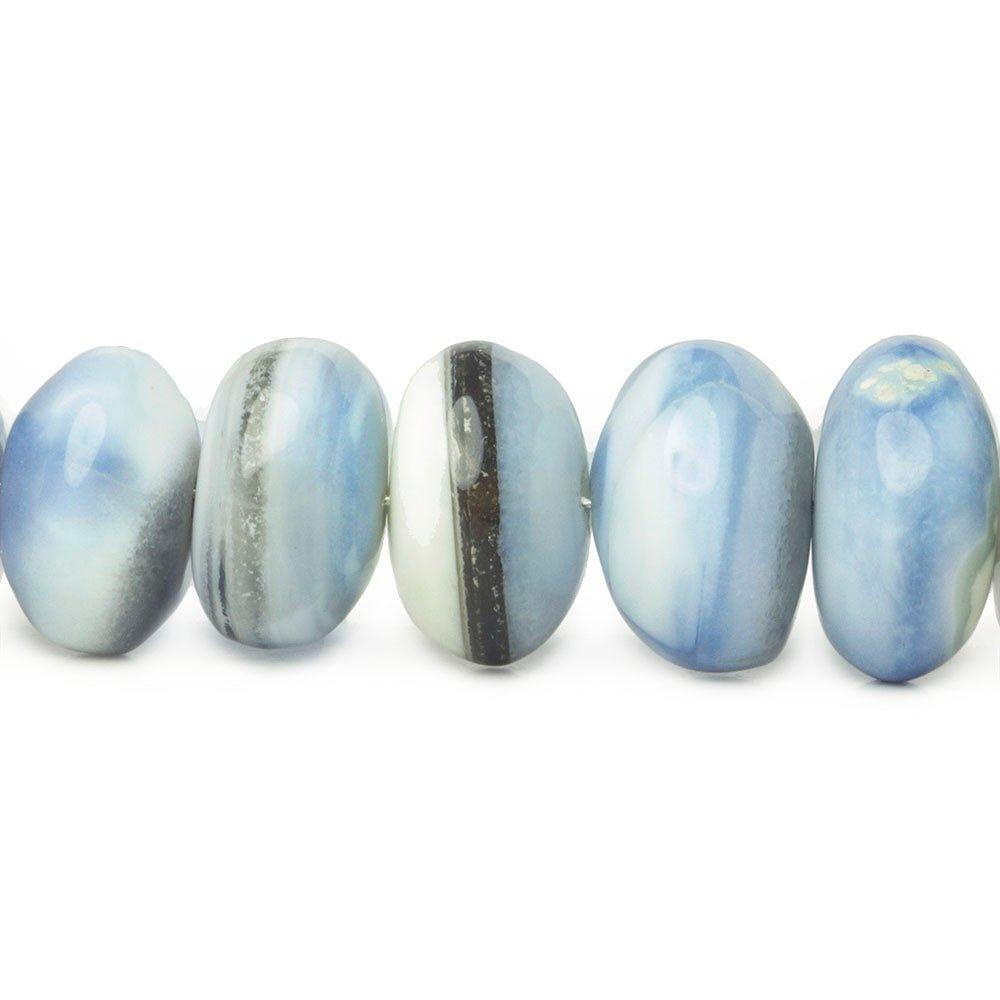 5-10mm Owyhee Blue Opal plain rondelles 16 inch 91 pieces - The Bead Traders