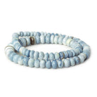 5-10mm Owyhee Blue Opal plain rondelles 16 inch 91 pieces - The Bead Traders