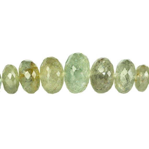 5-11mm Moss Aquamarine Faceted Rondelle Beads 16 inch 93 pieces - The Bead Traders