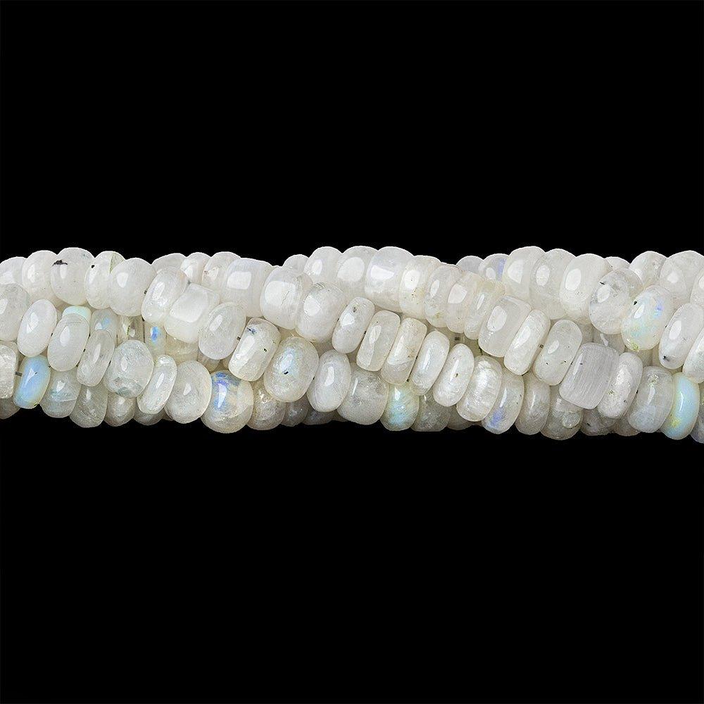 5-11mm Rainbow Moonstone plain rondelle 14.5 inch 117 beads - The Bead Traders