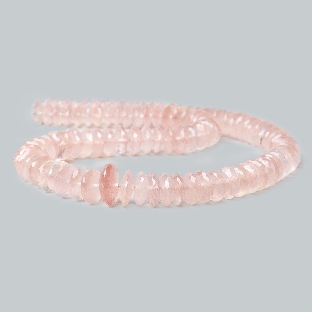 5-12mm Rose Quartz German Faceted Rondelles 15 inch 102 beads A - The Bead Traders