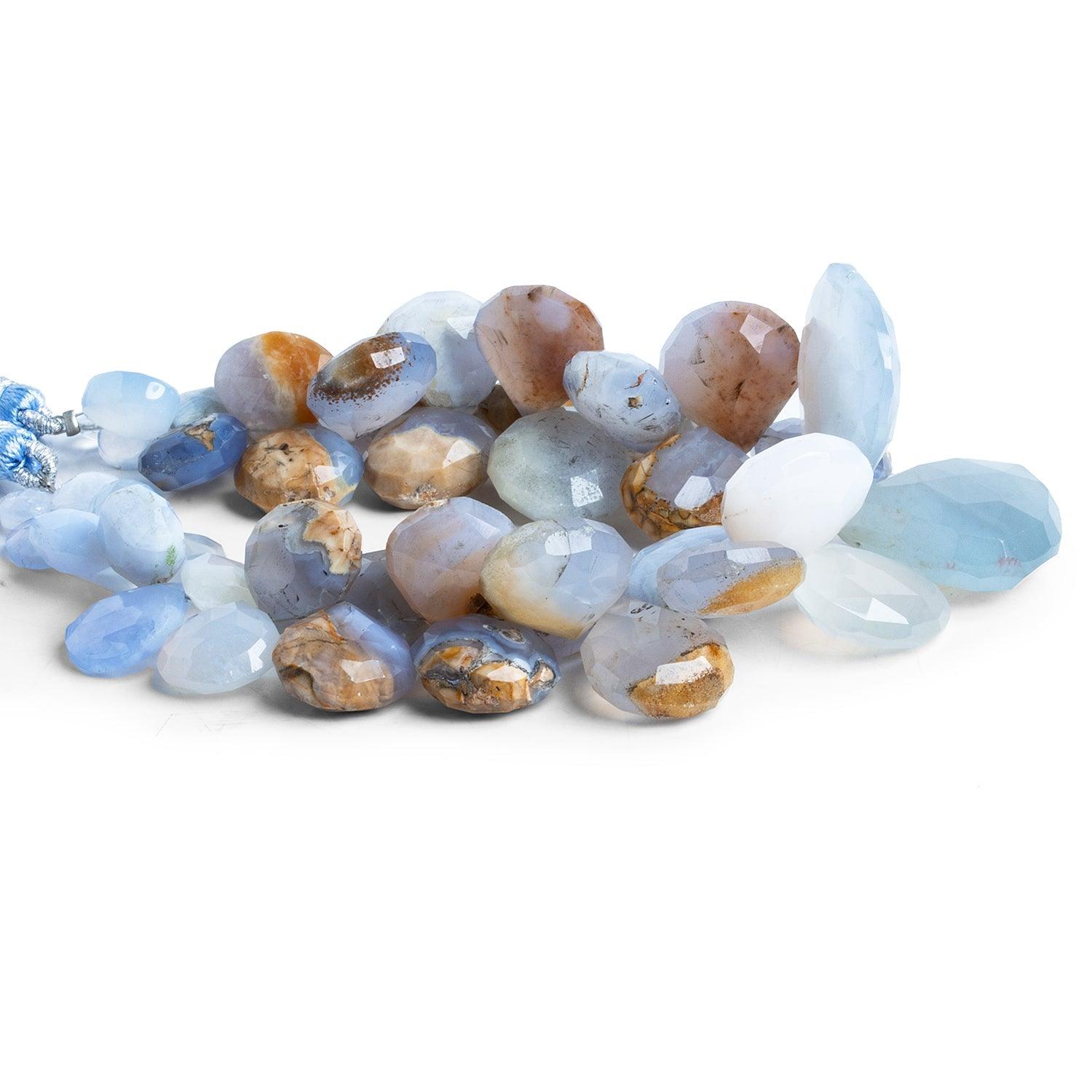 5-24mm Turkish Chalcedony Faceted Hearts 8 inch 39 beads - The Bead Traders
