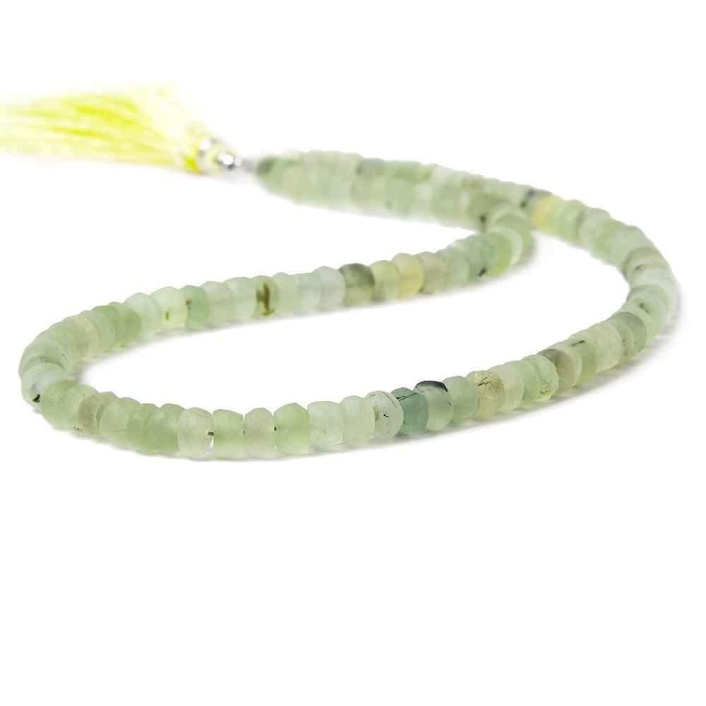 5-5.5mm Frosted Prehnite plain rondelle beads 13 inch 92 pieces - The Bead Traders