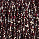 5-5.5mm Garnet faceted rondelle Silver plated Chain by the foot 35 beads - The Bead Traders