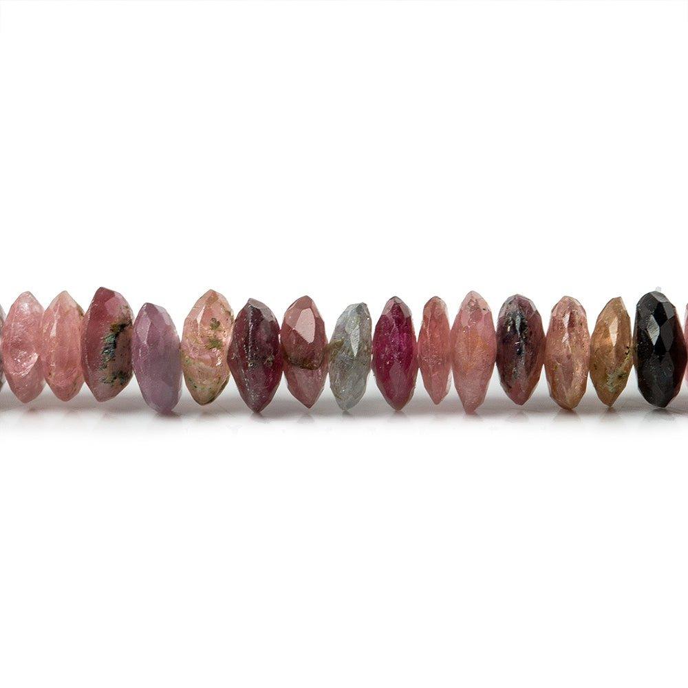 5-5.5mm Multi Color Tourmaline German Faceted Rondelles 16 inch 200 beads - The Bead Traders