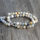 5-6.5mm Dendritic Opal plain round beads 13 inch 52 pieces - The Bead Traders