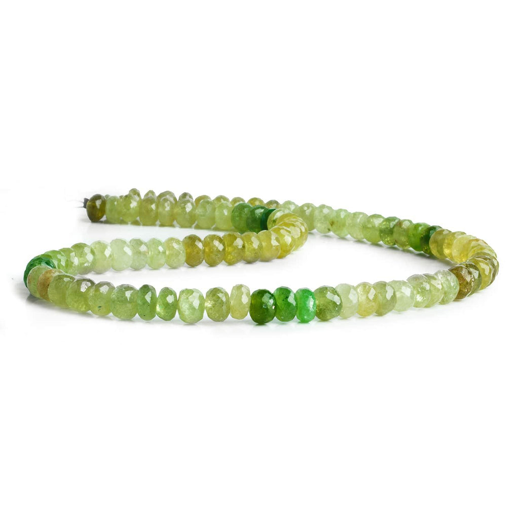 5-6.5mm Grossular & Tsavorite Garnet Faceted Rondelles 14 inch 80 beads - The Bead Traders