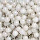 5-6.5mm Mystic Quartz Round Silver Chain 24 beads - The Bead Traders