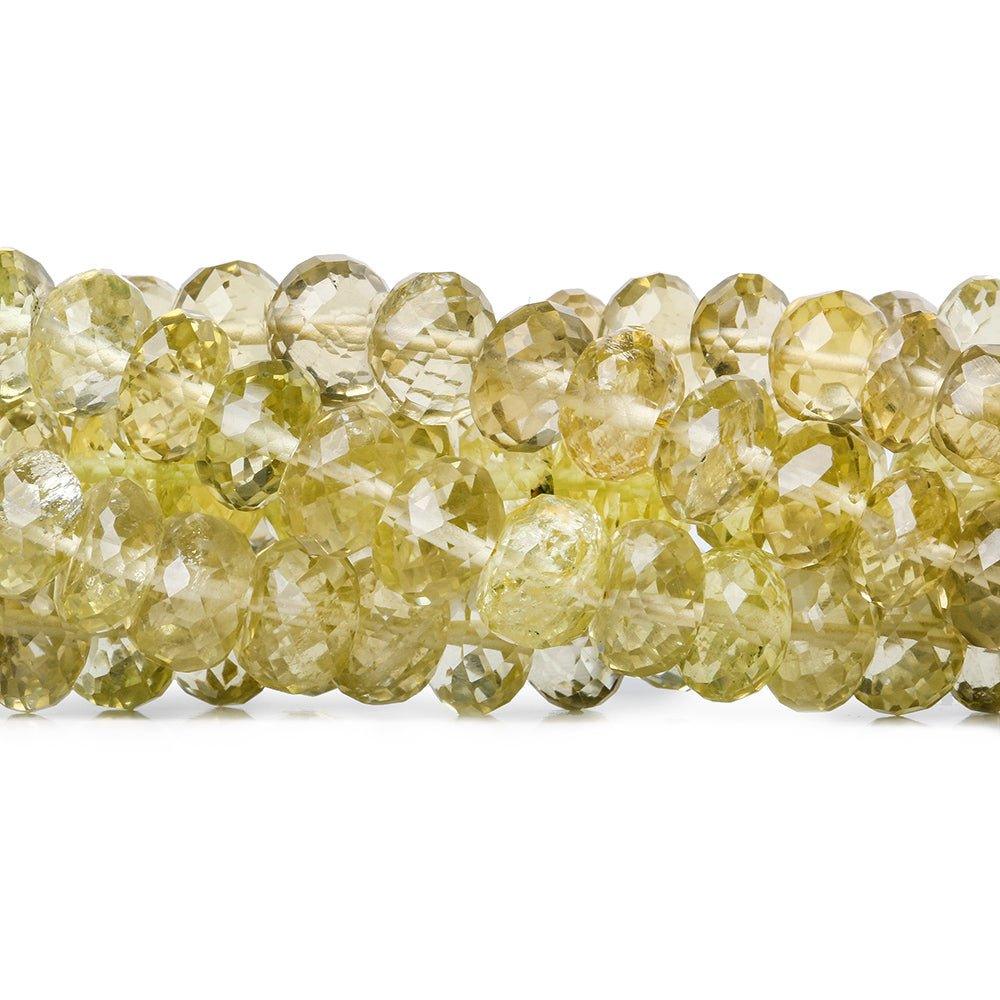 5-6.5mm Shaded Lemon Quartz faceted rondelle beads 8 inch 53 pieces - The Bead Traders