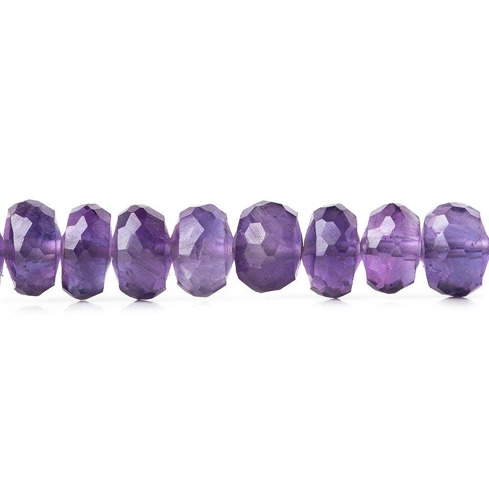 5-6mm Amethyst faceted rondelles 6 inch 36 beads - The Bead Traders