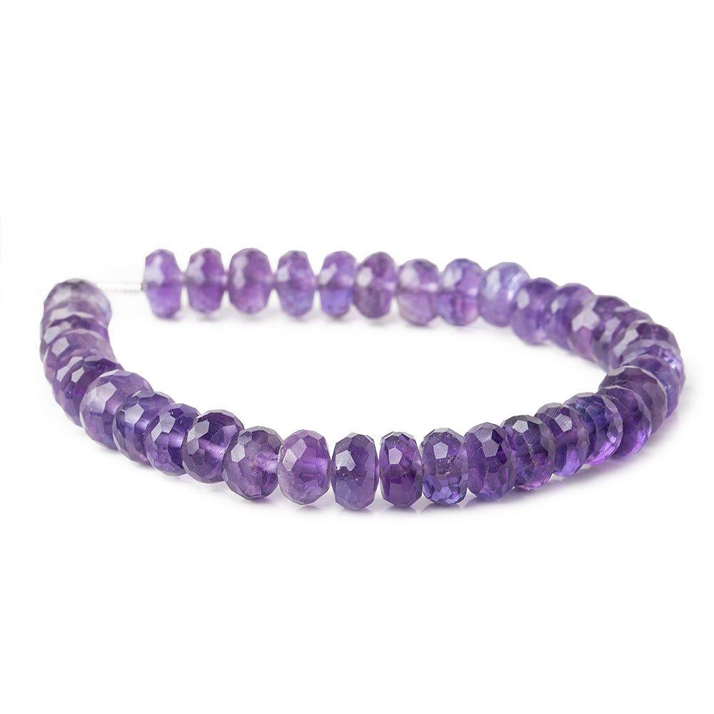 5-6mm Amethyst faceted rondelles 6 inch 36 beads - The Bead Traders