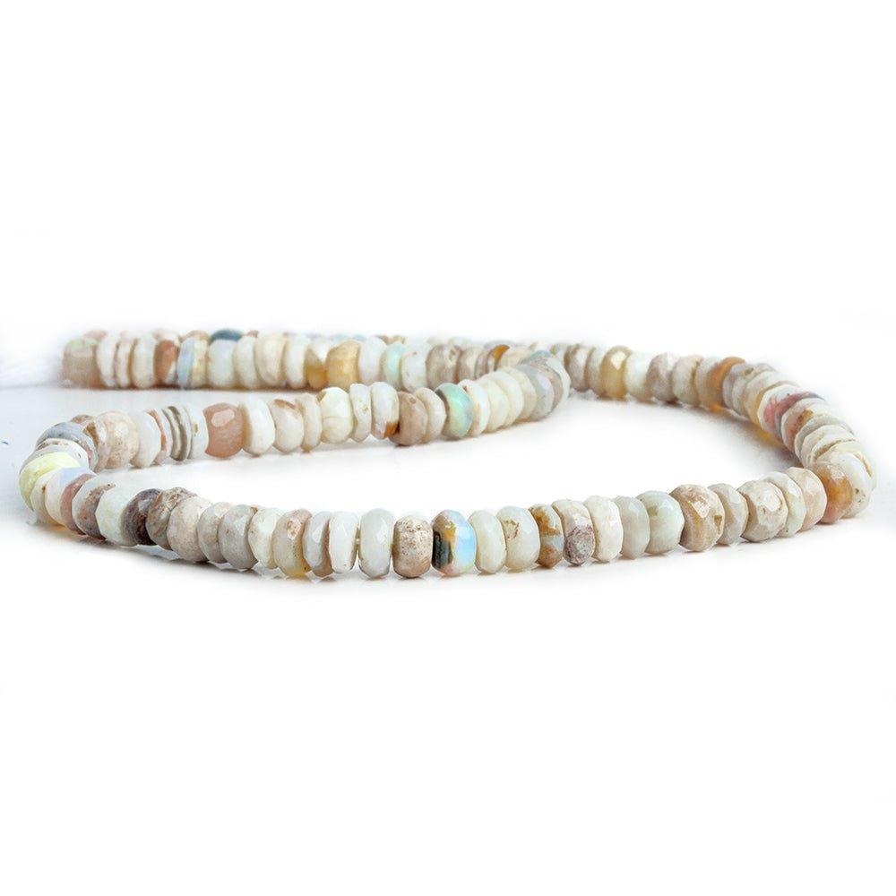 5-6mm Australian Opal Hand Cut Faceted Rondelle Beads 12 inch 130pcs - The Bead Traders