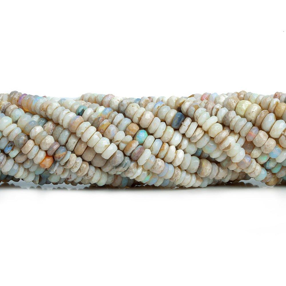 5-6mm Australian Opal Hand Cut Faceted Rondelle Beads 12 inch 130pcs - The Bead Traders