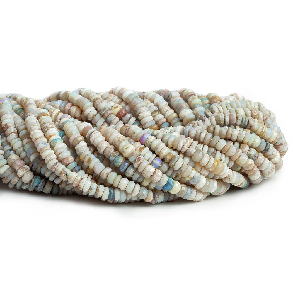 5-6mm Australian Opal Hand Cut Faceted Rondelle Beads 12 inch 130pcs - The Bead Traders