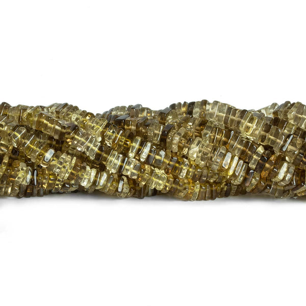 5-6mm Bicolor Quartz Square Heishis 16 inch 180 pieces