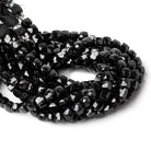 5-6mm Black Spinel faceted cube beads 7.5 inch 32 pieces - The Bead Traders