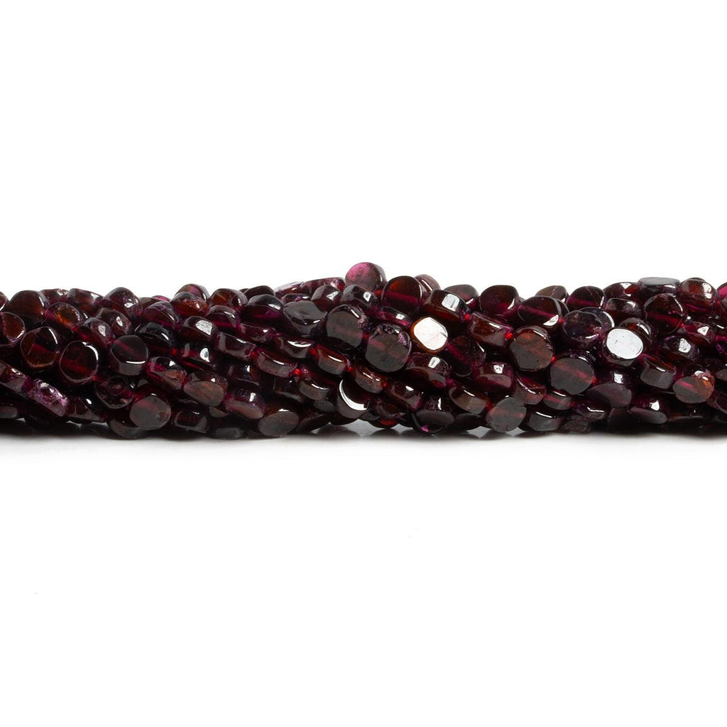 5-6mm Garnet Handcut Coins 12 inch 65 beads - The Bead Traders