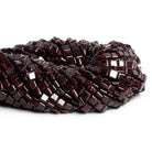 5-6mm Garnet Handcut Squares 14 inch 60 beads - The Bead Traders