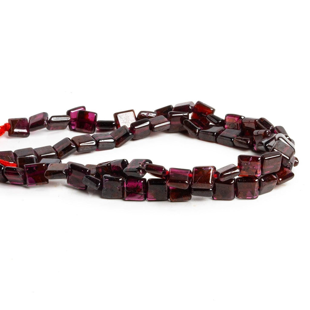 5-6mm Garnet Handcut Squares 14 inch 60 beads - The Bead Traders