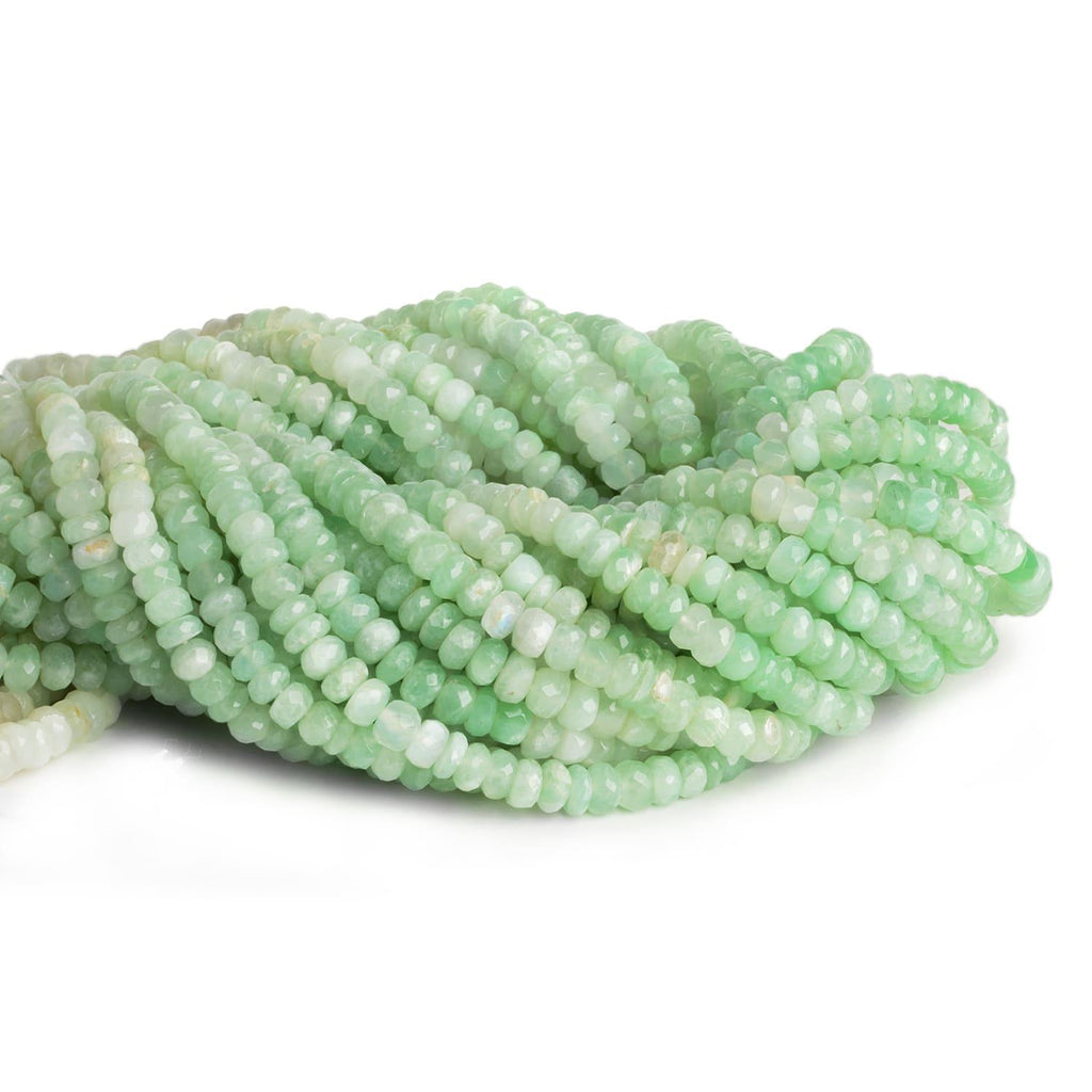 5-6mm Green Moonstone Faceted Rondelles 15 inch 110 beads - The Bead Traders