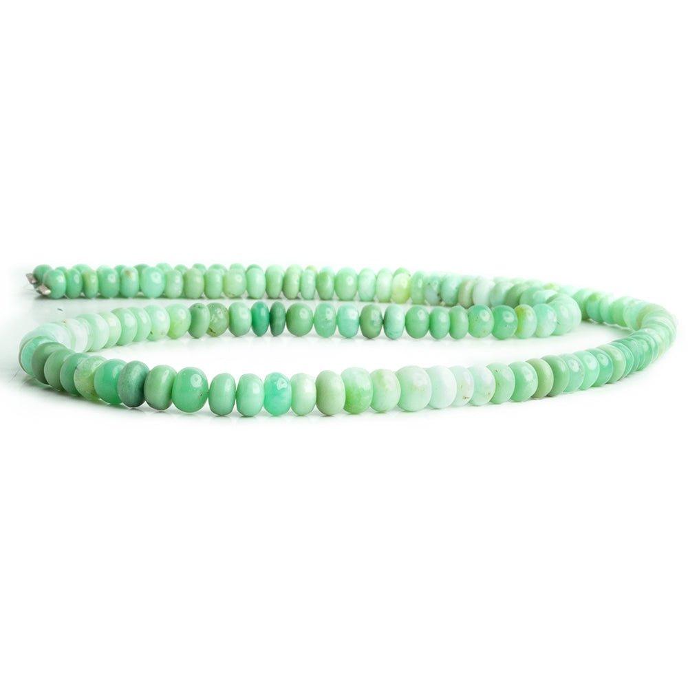 5-6mm Green Tanzanian Opal Plain Rondelle Beads 18 inch 130pcs - The Bead Traders