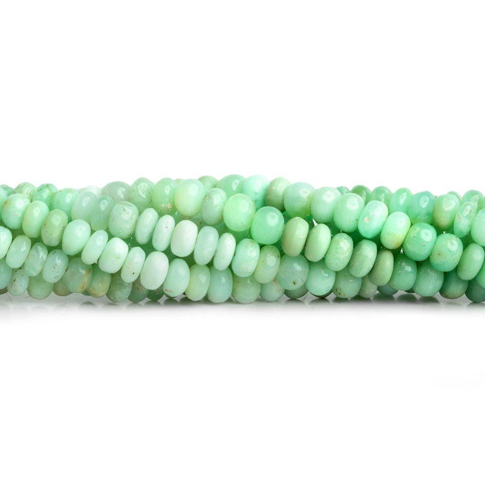 5-6mm Green Tanzanian Opal Plain Rondelle Beads 18 inch 130pcs - The Bead Traders