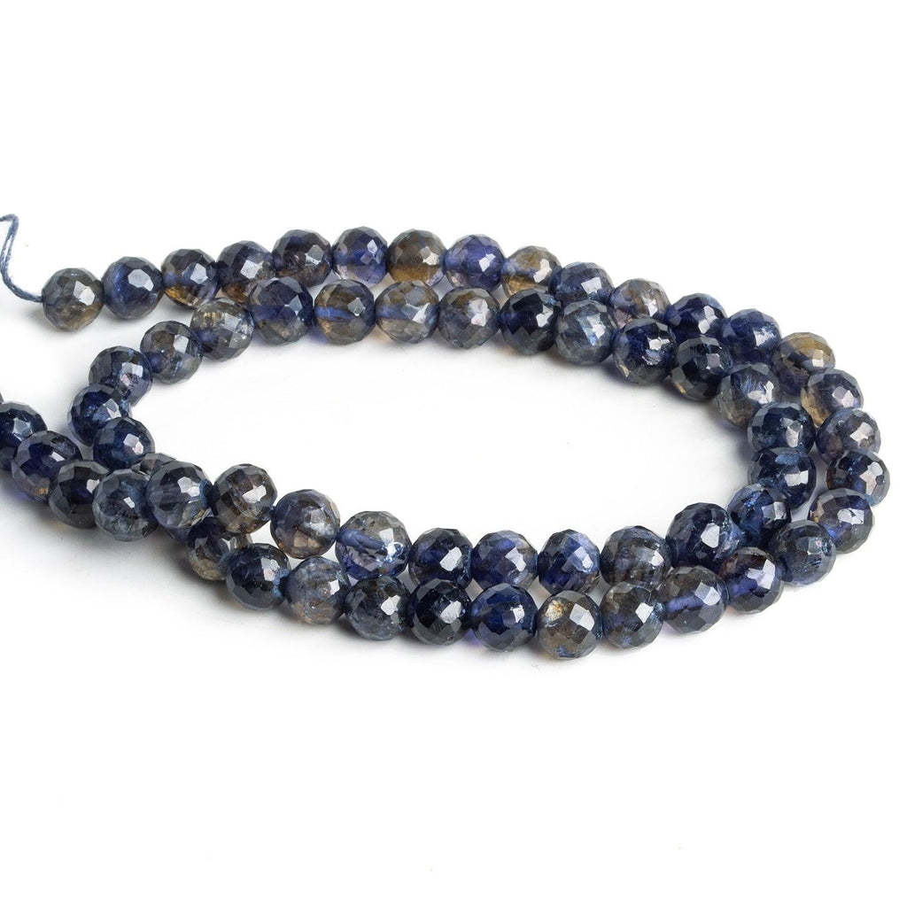 5-6mm Iolite Faceted Rounds 13 inch 60 beads - The Bead Traders