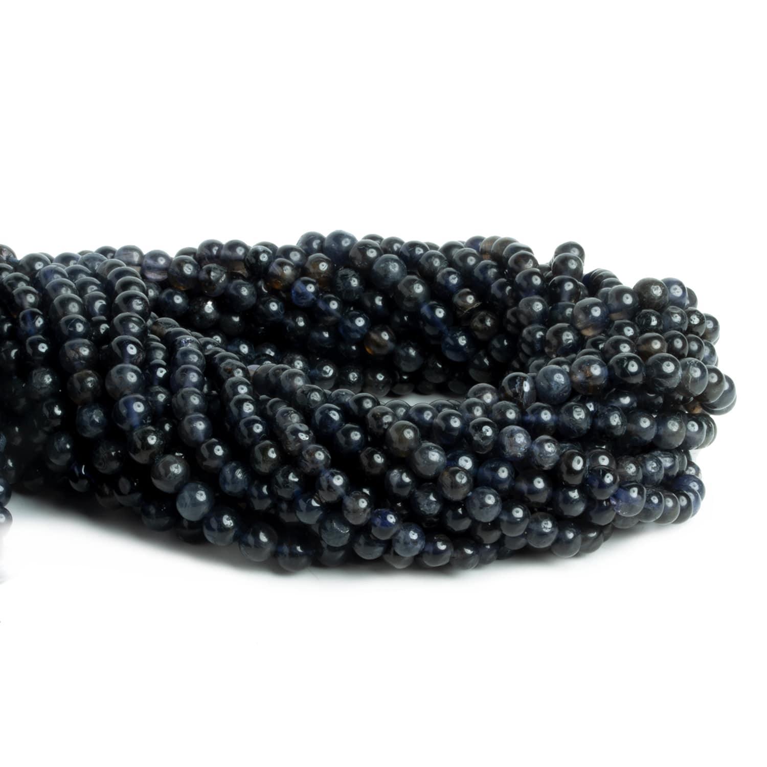 5-6mm Iolite Handcut Rounds 12 inch 60 pieces - The Bead Traders