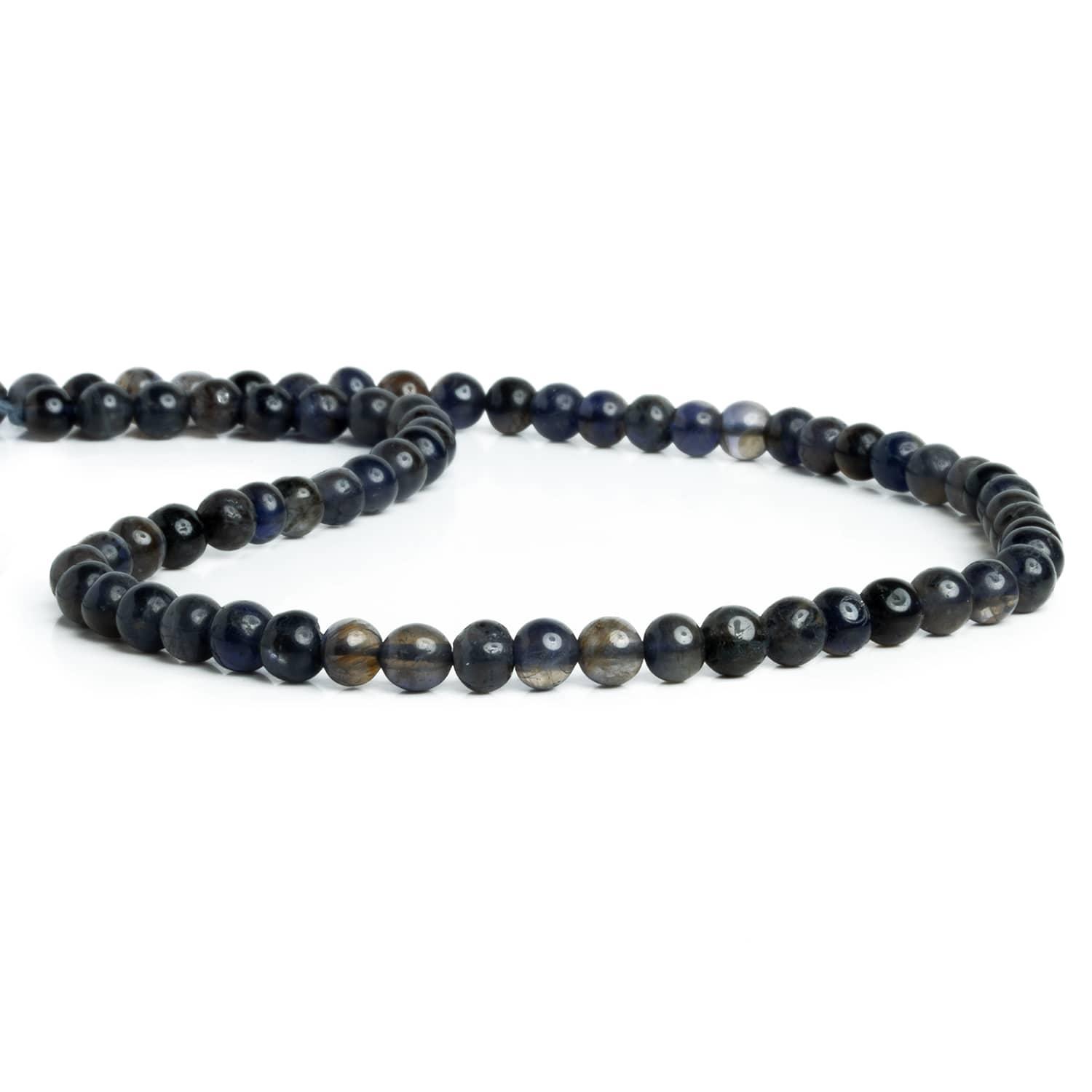 5-6mm Iolite Handcut Rounds 12 inch 60 pieces - The Bead Traders
